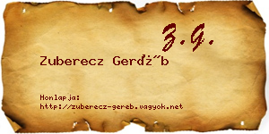 Zuberecz Geréb névjegykártya